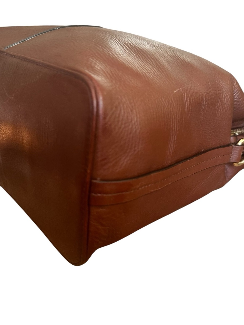 Radley London Cognac Leather Crossbody Bag Brown Bucket Purse - Picture 7 of 8